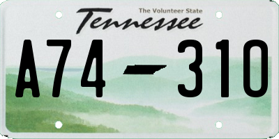 TN license plate A7431O