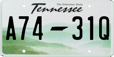 TN license plate A7431Q