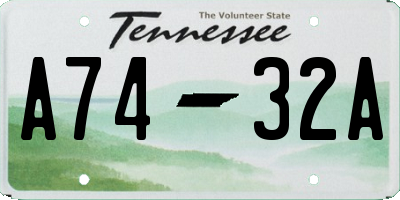 TN license plate A7432A