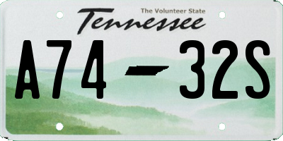 TN license plate A7432S