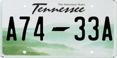 TN license plate A7433A