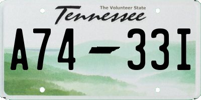TN license plate A7433I