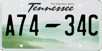 TN license plate A7434C