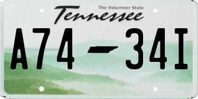 TN license plate A7434I