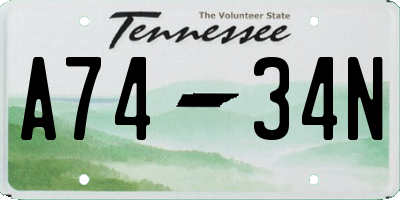 TN license plate A7434N
