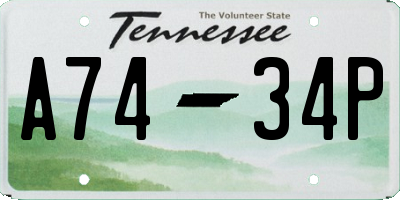 TN license plate A7434P