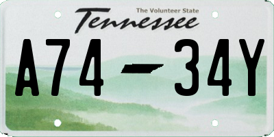 TN license plate A7434Y