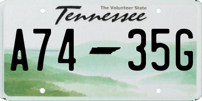 TN license plate A7435G