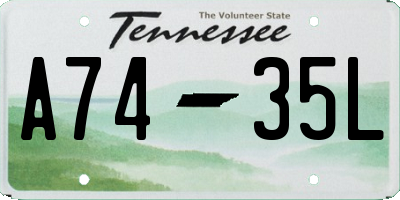 TN license plate A7435L