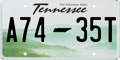 TN license plate A7435T