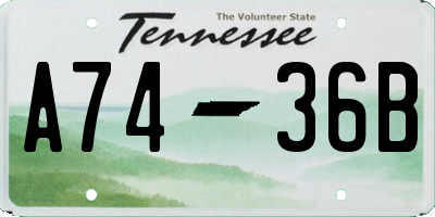 TN license plate A7436B