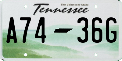 TN license plate A7436G