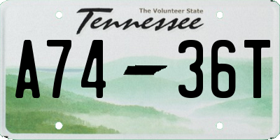 TN license plate A7436T