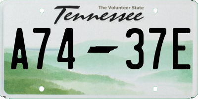 TN license plate A7437E