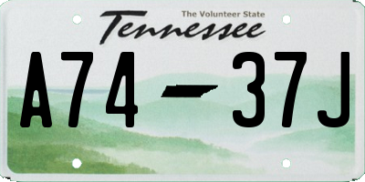TN license plate A7437J
