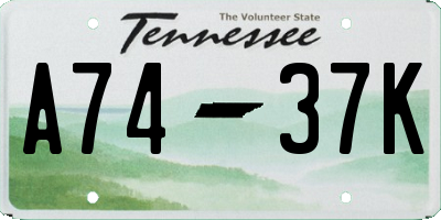 TN license plate A7437K