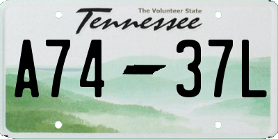 TN license plate A7437L