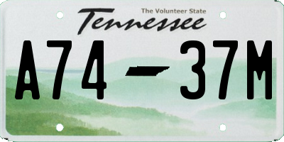 TN license plate A7437M