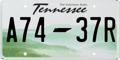 TN license plate A7437R
