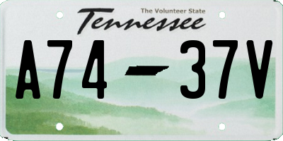 TN license plate A7437V