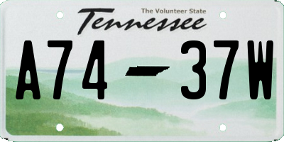 TN license plate A7437W