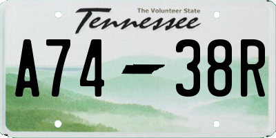 TN license plate A7438R