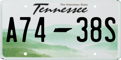 TN license plate A7438S