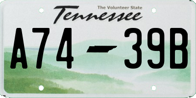TN license plate A7439B