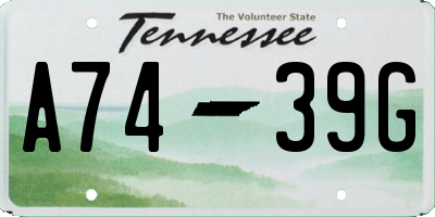TN license plate A7439G