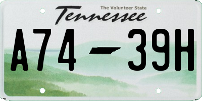 TN license plate A7439H