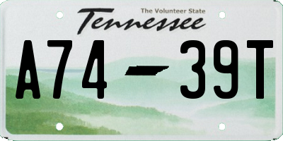 TN license plate A7439T