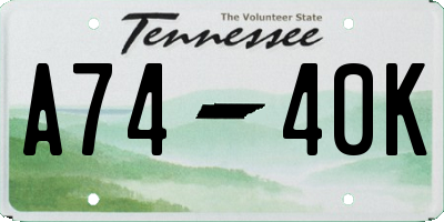 TN license plate A7440K
