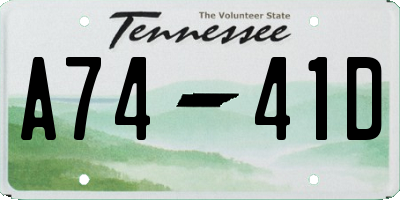 TN license plate A7441D