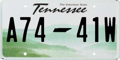 TN license plate A7441W