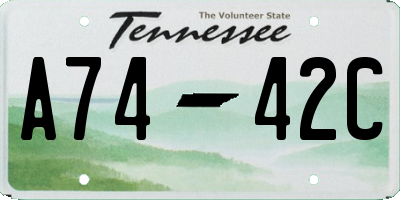 TN license plate A7442C