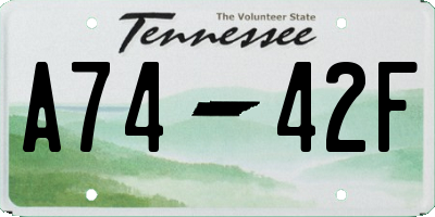TN license plate A7442F