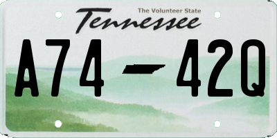 TN license plate A7442Q