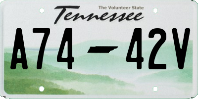TN license plate A7442V