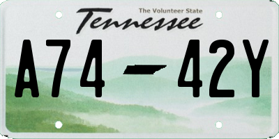 TN license plate A7442Y