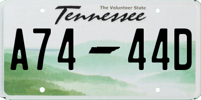 TN license plate A7444D