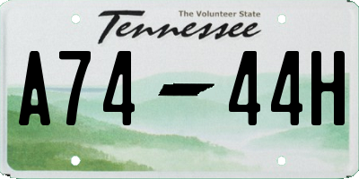 TN license plate A7444H