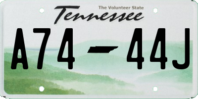 TN license plate A7444J