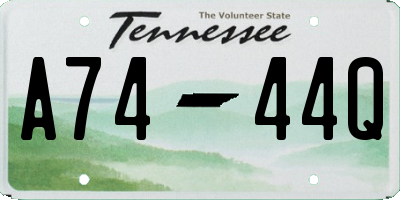 TN license plate A7444Q