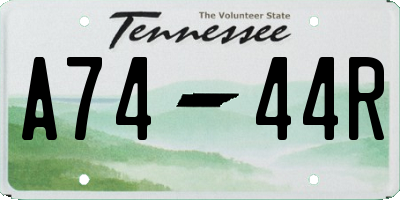 TN license plate A7444R