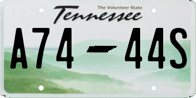 TN license plate A7444S