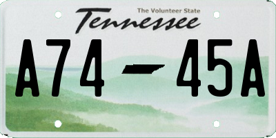 TN license plate A7445A
