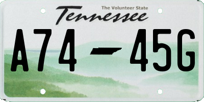 TN license plate A7445G