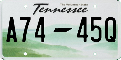 TN license plate A7445Q