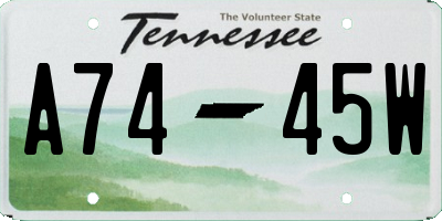 TN license plate A7445W