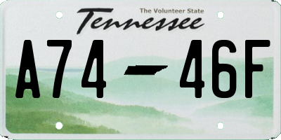 TN license plate A7446F